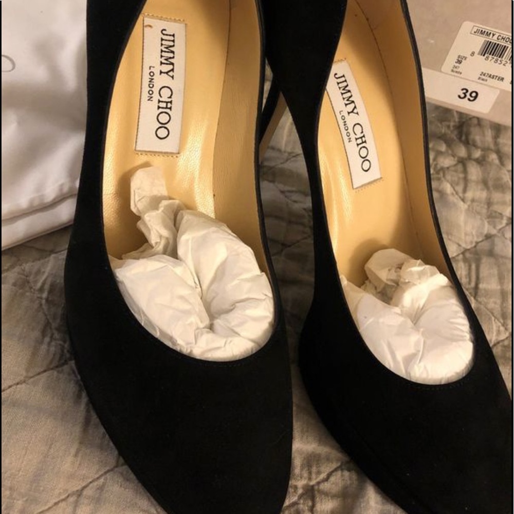 NEW JIMMY CHOO Suede Black platform shoes